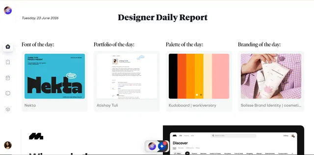 Designer Daily Report featuring this portfolio as Portfolio of the day