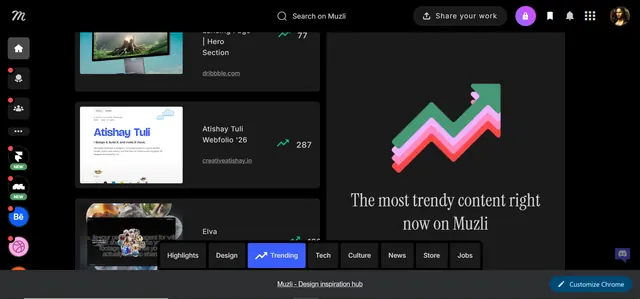 This portfolio trending on Muzli design inspiration